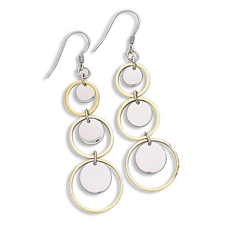 Two Tone 3-Disc/Circle Dangles - Click Image to Close